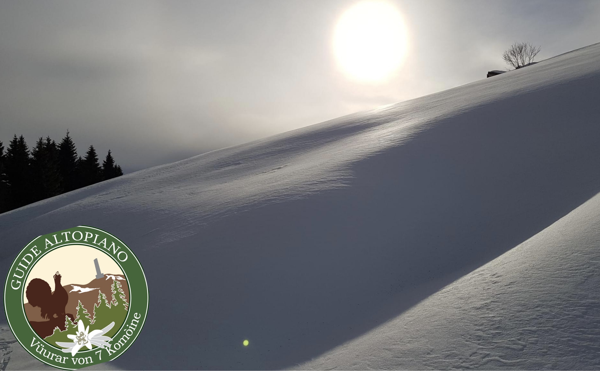 Paesaggi invernali sull'Altopiano di Asiago al calar della sera